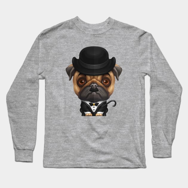 Charlie the Pug Long Sleeve T-Shirt by stonemask